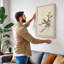 Blossoming Branch with Bird Japandi - Wrapped Canvas-912654971-912654972