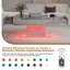 High Gloss LED Rectangle Coffee Table with 2 Drawers-610903569