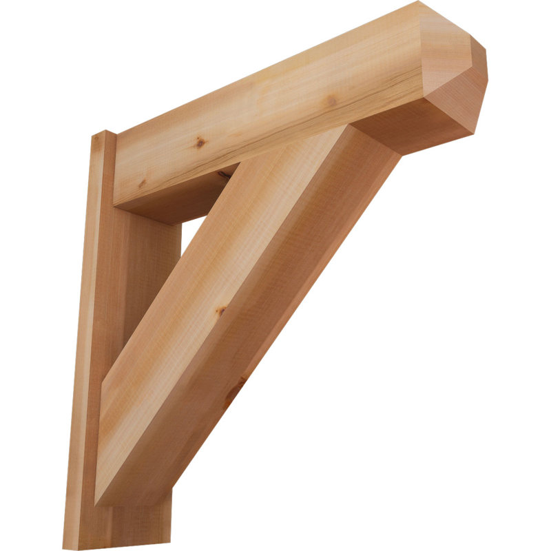 Artisan traditionnel en bois rustique, Cèdre rouge occidental l 7 1/2 po (lisse), P 28 po x H 28 po