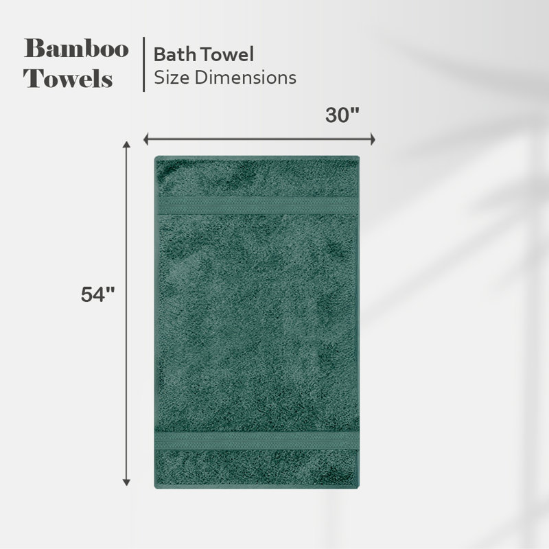 Ensemble de serviettes de bain 4 pièces Indigo, rayonne de bambou et coton, serviettes éponge, Ivoire