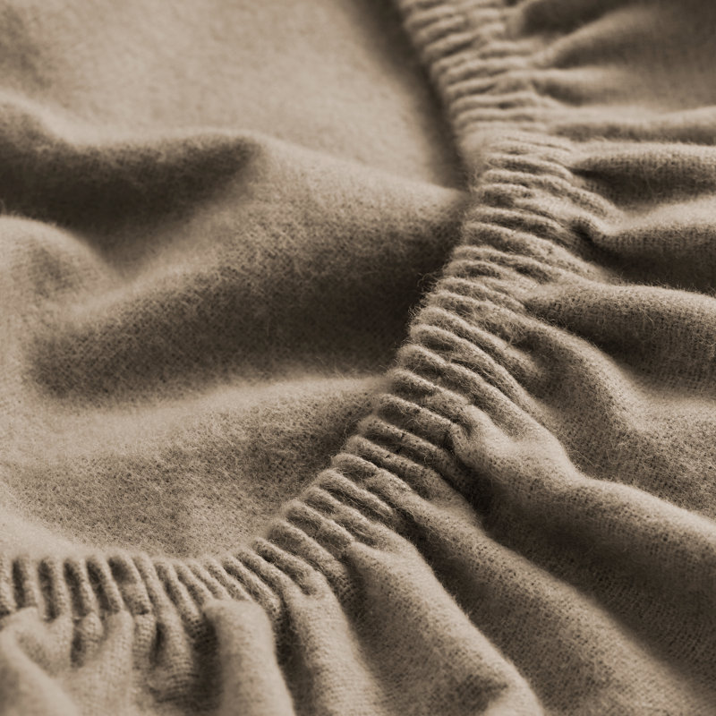 Drap-housse 100% flanelle 300 fils 300 fils, Drap-housse pour lit simple TG, Taupe