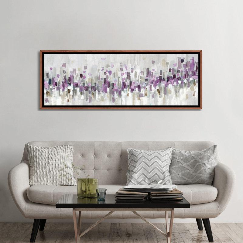 Bleu Staccato - mauve 6 pièces, H 24 po x l 72 po, Cadre flottant classique en bois