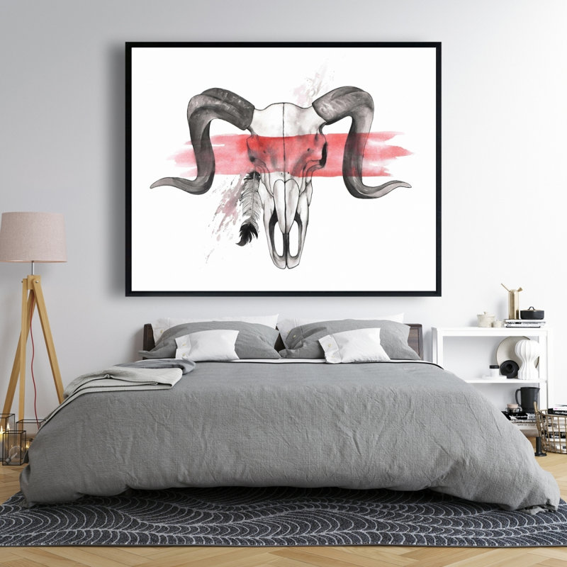 " Aries Skull With Feather "