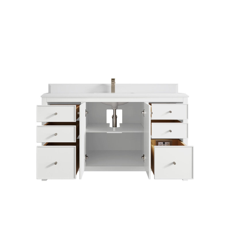 Ensemble de meuble-lavabo simple 60 po Chicago, Blanc