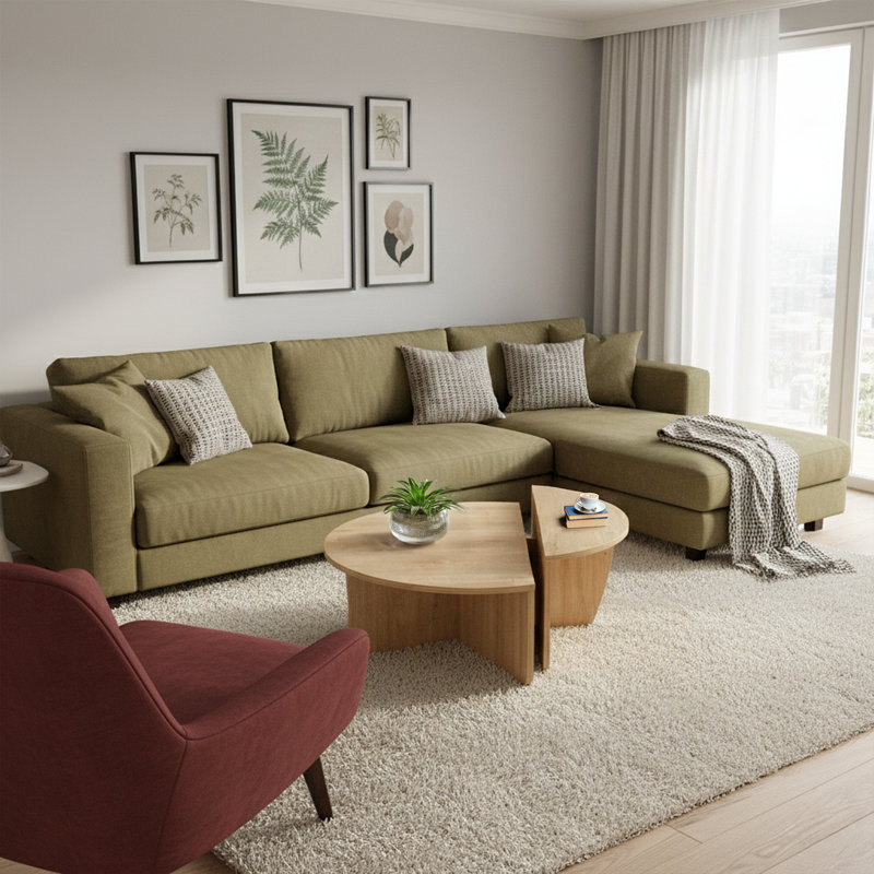 Modern Round Coffee Table With Raised Counter
