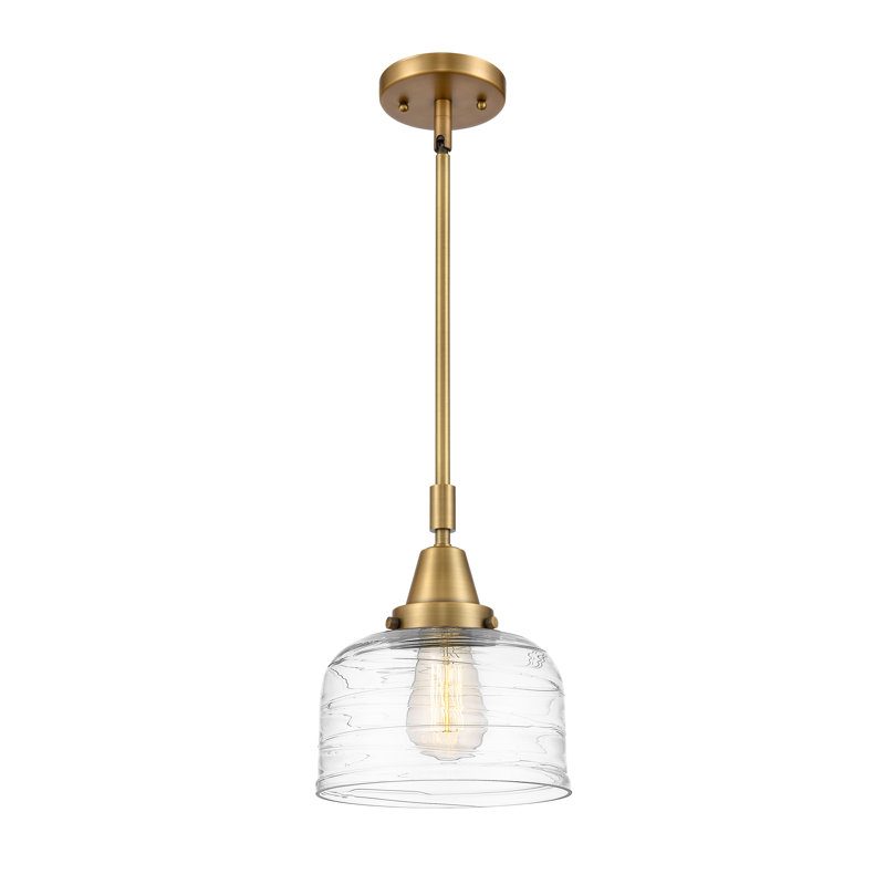 Luminaire suspendu en forme de cloche à 1 lumière Acrion, DEL, H 44,12 po x l 8 po x P 8 po, Laiton brossé