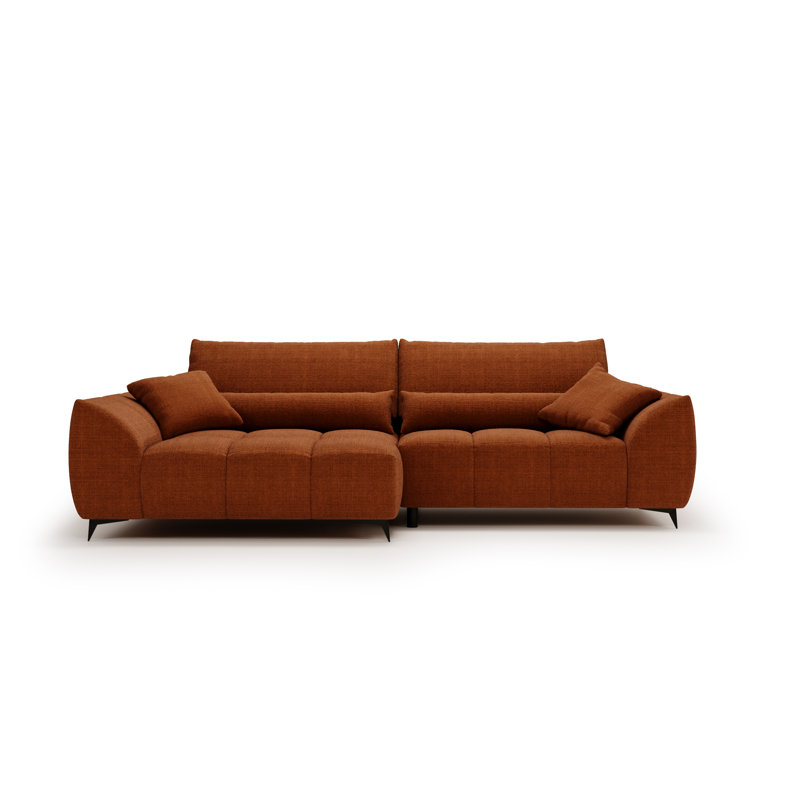 3 Seater Corner Sofa, Orange, Right Hand Facing