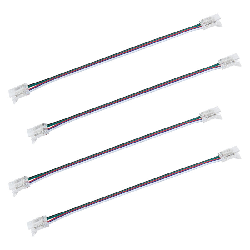 Connecteurs de rubans lumineux à bande 5 "à 5 broches COB RVB + W 6", paquet de 4