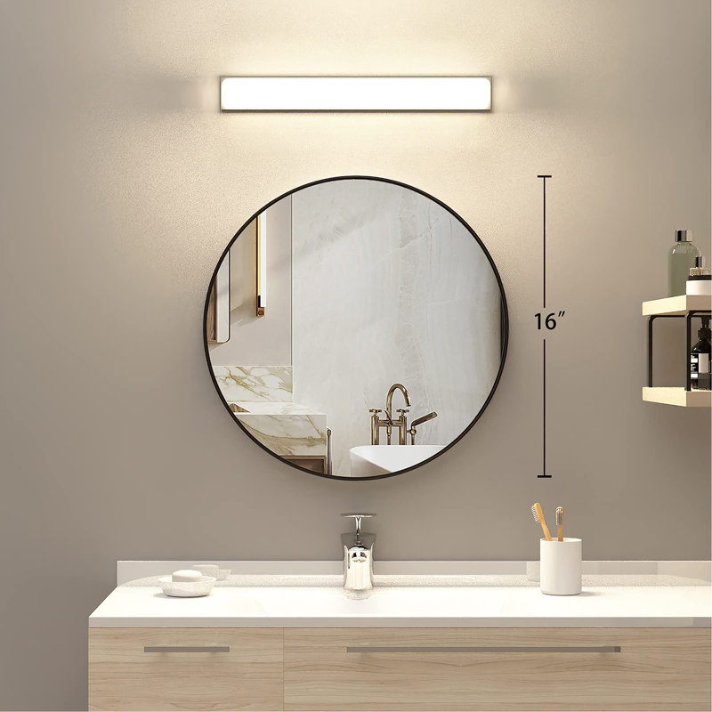 Miroir de salle de bain mural Katha, H 16 po x l 16 po x P 0,98 po
