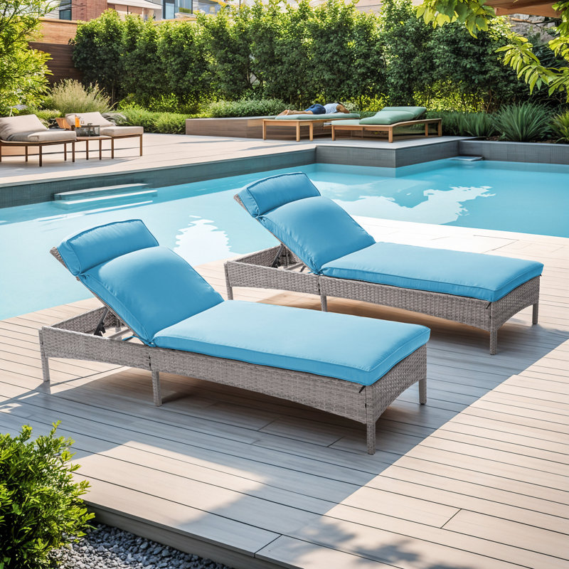 Fauteuil inclinable réglable pour l'extérieur, Bleu lac