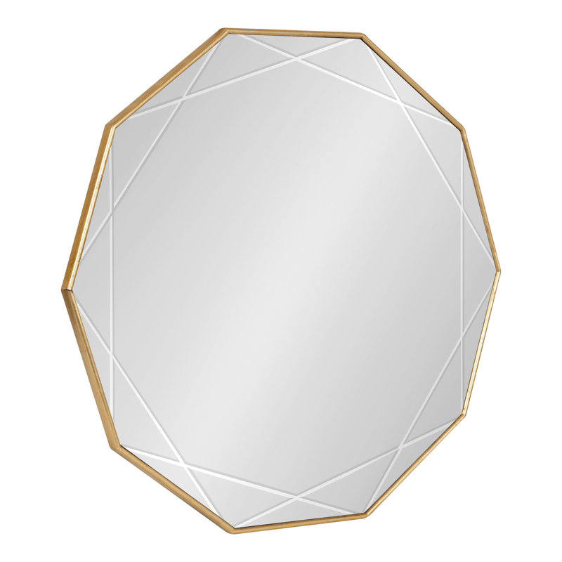 Gold Geometric Sunburst Round Vanity Wall Mirror