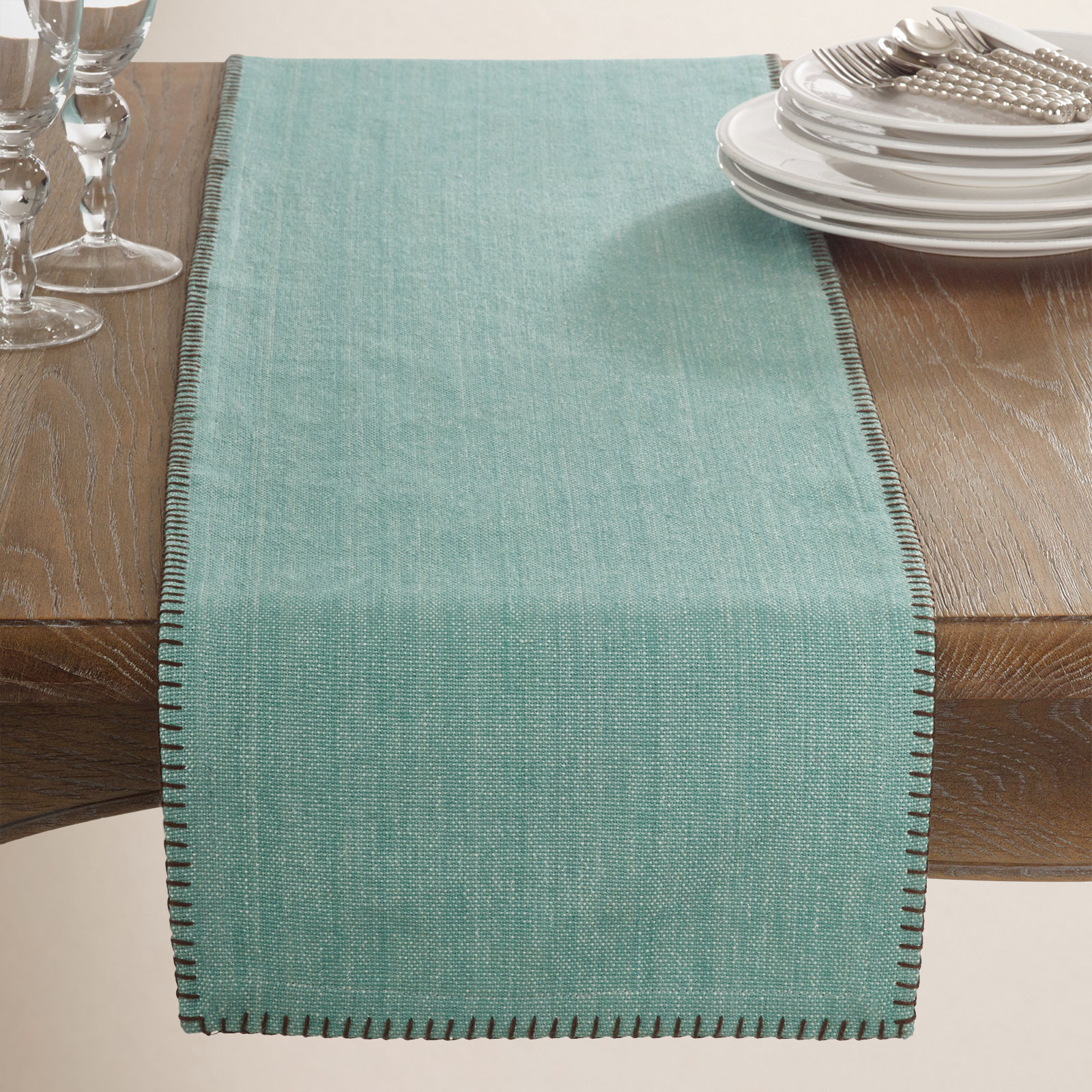 Ivara Table Runner, Aqua