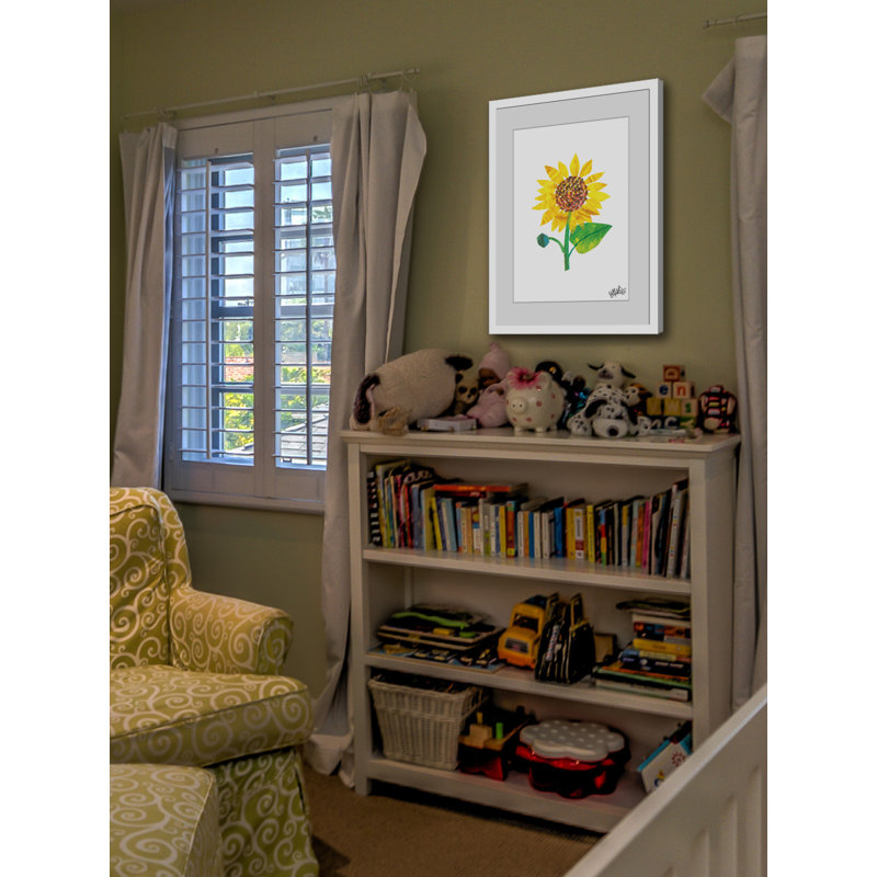 Yellow Sunflower by Eric Carle - Painting, 46cm H x 30cm W
