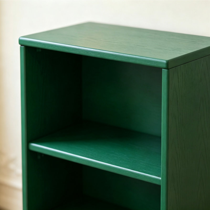 Bibliothèque en bois d'hévéa, 39.96" H x 23.62" W x 9.84" D, Green