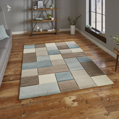Lozano area rug Machine Woven Rectangle Beige/Blue