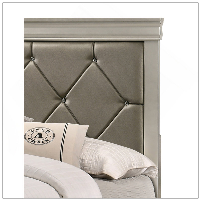 Meuble de chambre moderne capitonné beige 1pc