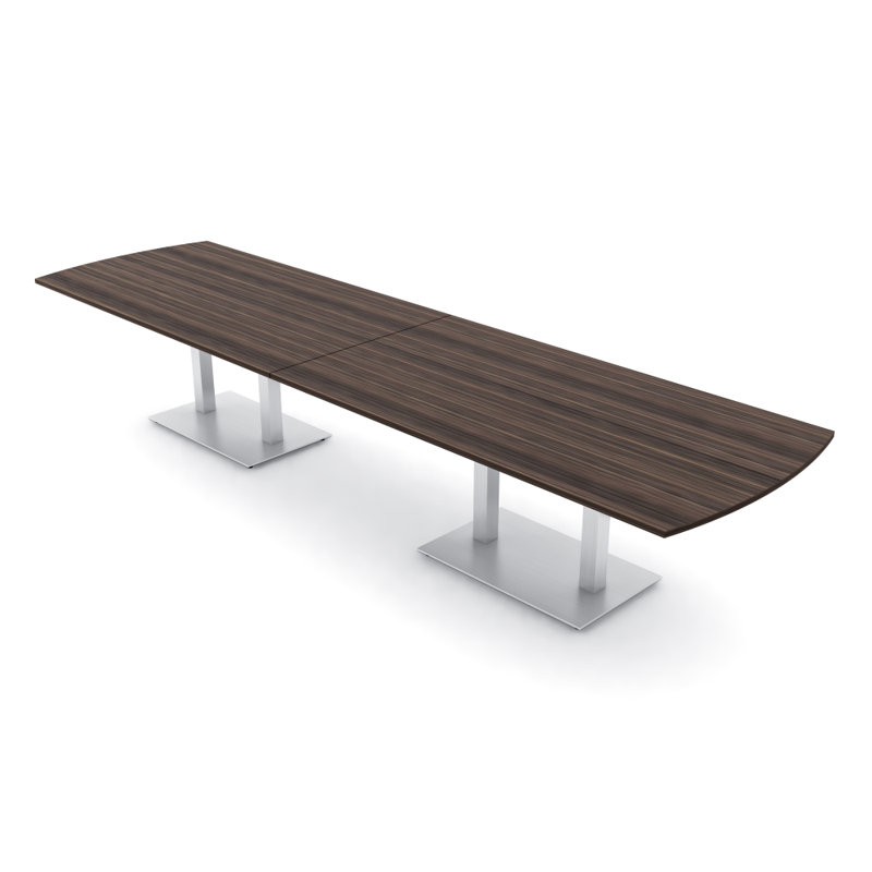 Table de conférence Pavert Arc, H 30 po x l 168 po x P 48 po, Argent argent, Eucalyptus naturel