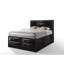 Lit de rangement noir complet - 8 tiroirs, sans sommier, taille technique en bois uni, placage
