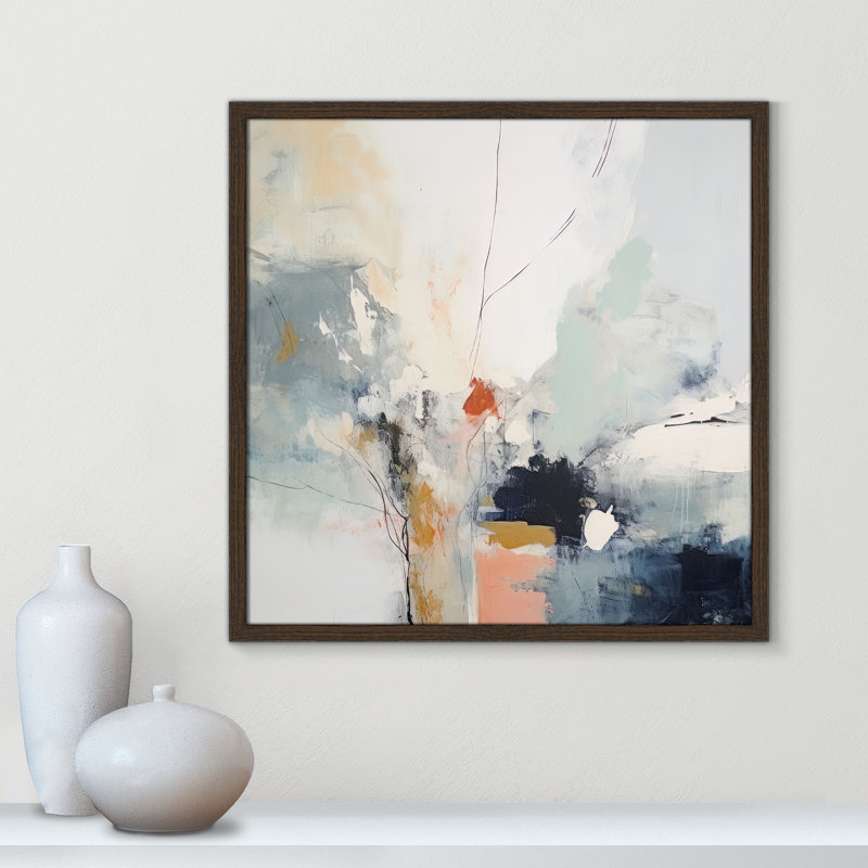 «Ethereal Blue Beats II» par Irena Orlov, L 23,5 po x H 23,5 po, Impression encadrée, Walnut Woodgrain