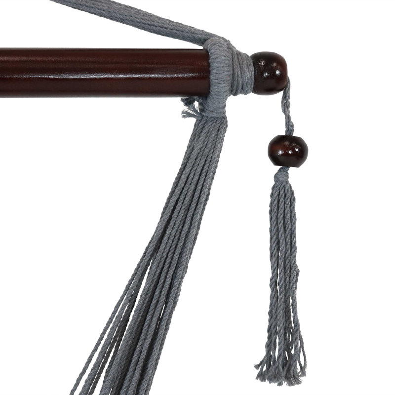 Chaise hamac suspendue en corde de polyester Plummer Soft-Spun, Gris