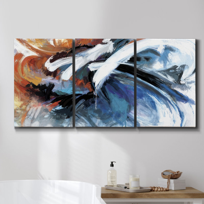 Bloomin Around, reproduction sur toile 3 pièces, H 27 po x l 54 po x P 2 po
