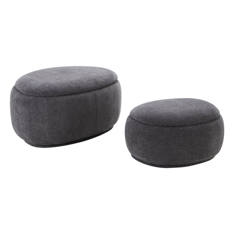 Repose-pieds avec rangement Hoya , Joyce Charcoal Performance Basketweave