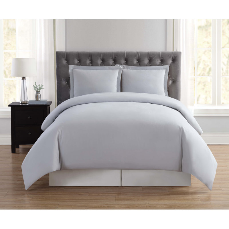 Standard Duvet Cover, Twin XL Duvet Cover + 1 Standard Sham, Silver Gray