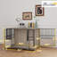 Chenil décoratif décoratif pour chien - noyer 46 po l, portes doubles, intérieur polyvalent pour chiens jusqu'à 88 lb