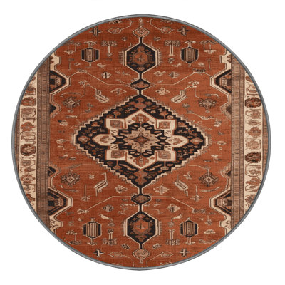 Machine Washable Persian Brown Area Rug