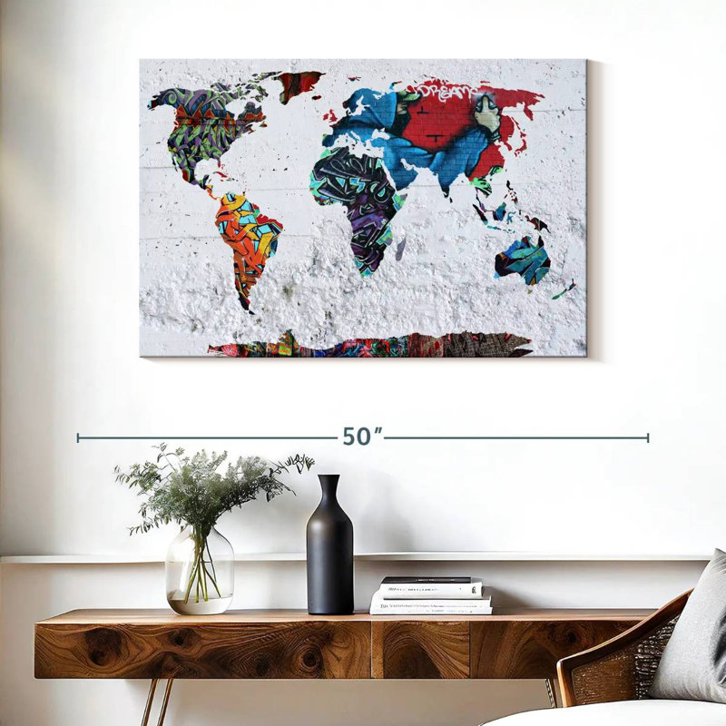 Aliaz Map Graffiti, 26" H x 39" W