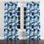 Rideaux occultant Patchwork - Rideau à oeillets bleu océan - 1 panneau-60755598-60755599