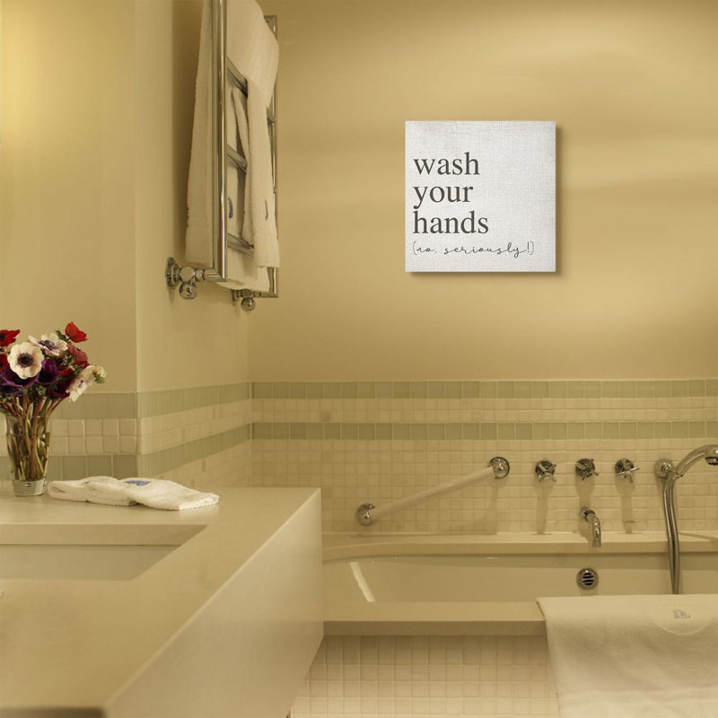 Impression d’art textuel, "pas de lavages graves, Toile tendue, H 17 po x l 17 po x P 1,5 po