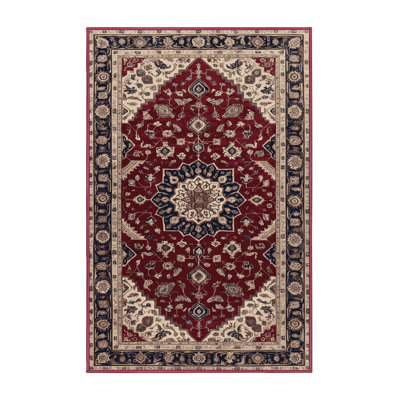 Machine Washable Persian Red Area Rug
