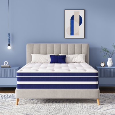 Huynh Sleep 10"/12"/14" Medium Firm Cooling Gel Memory Foam Hybrid Mattress in a Box - Individually Wrapped Pocket Coils, Pressure Relief, CertiPUR-US Certified