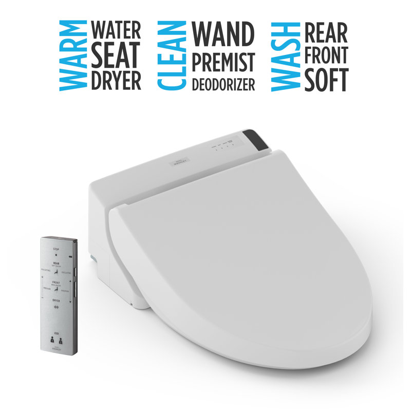 Washlet® Elongated Toilet Bidet Seat, Cotton White