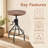 Julean Pine Round Solid Wood Top Metal Base Dining Table