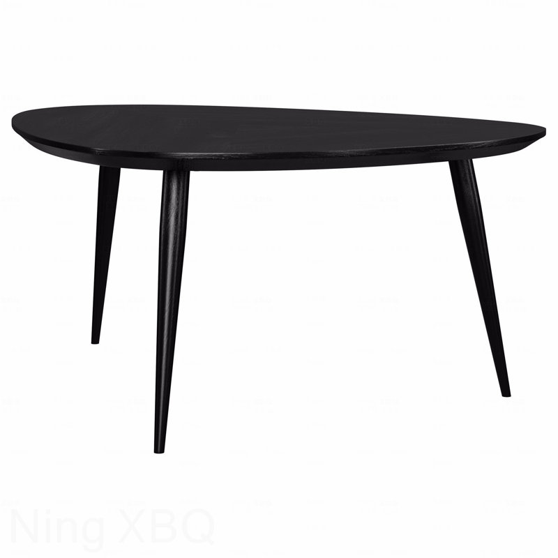 Black Triangular Solid Wood Coffee Table