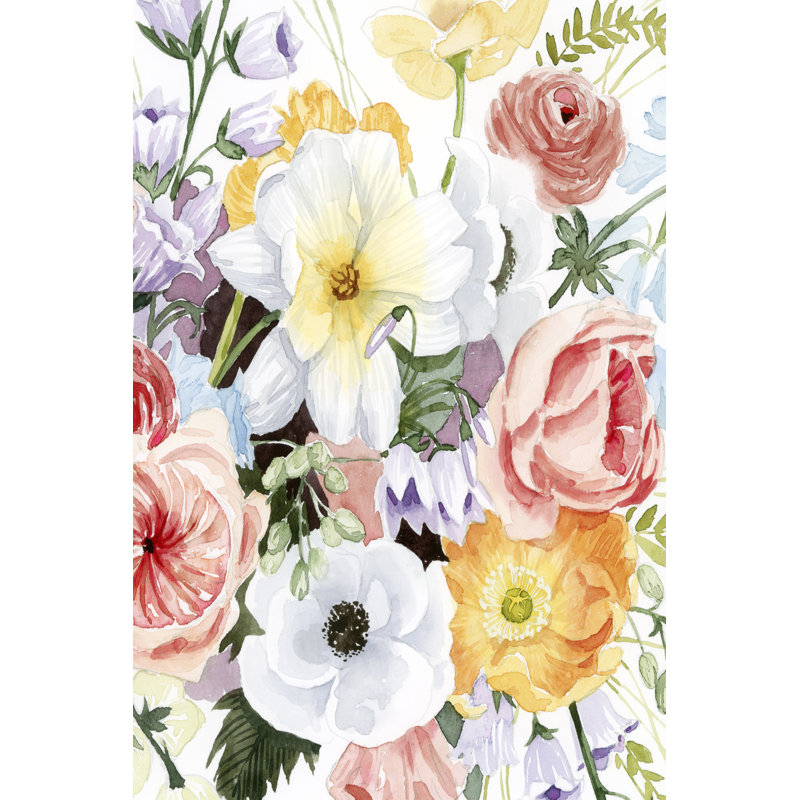 Wildflower Dreams II - Painting, 122cm H x 81cm W, Black Floater Framed