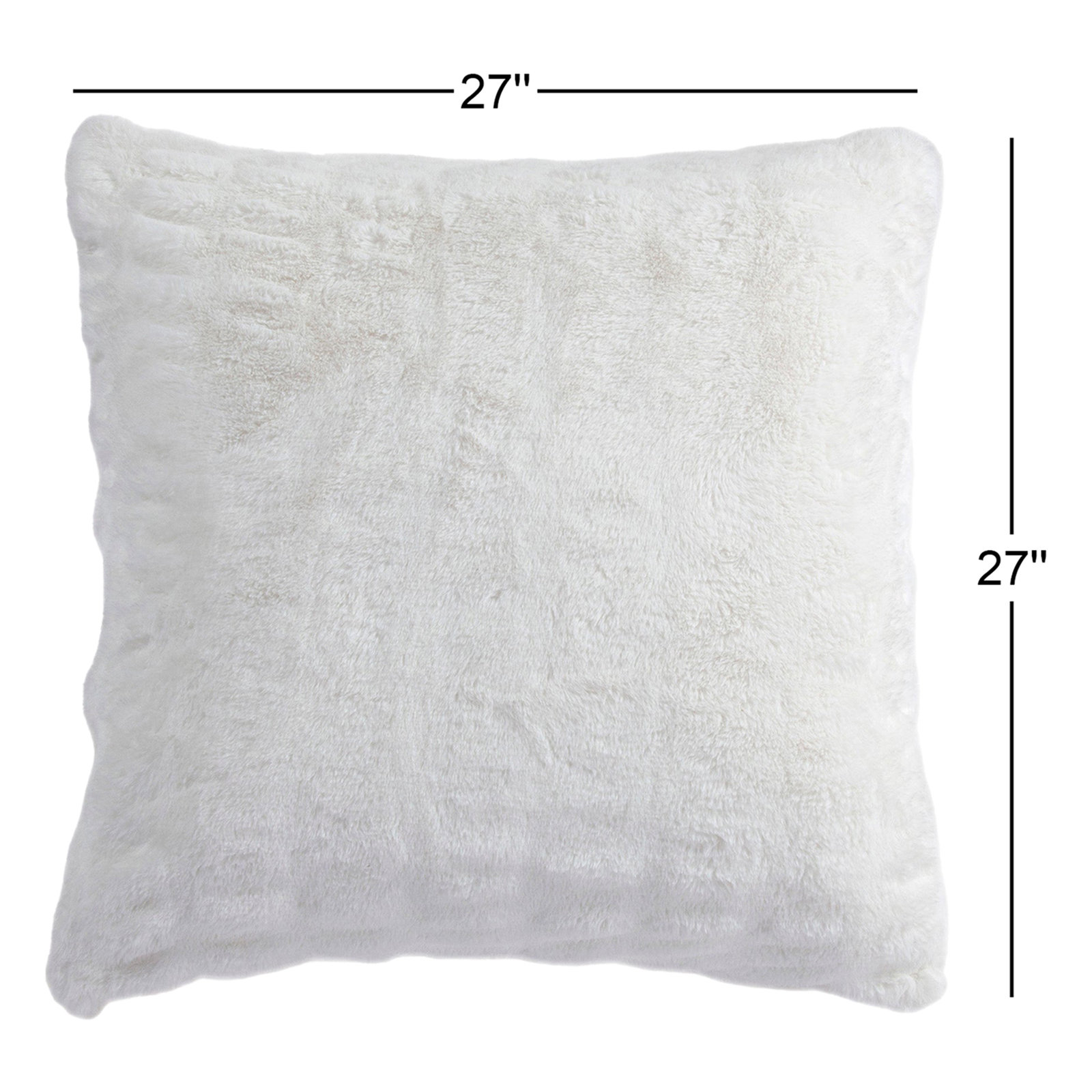 Ruched Rabbit 27" x 27" Pillow, White
