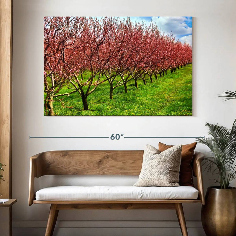 Harnek Peach Orchard Blooms, 34" H x 51" W