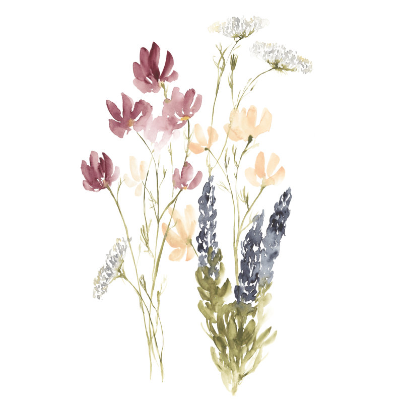 " Lobelia Garden II " Painting Print, 36" H x 24" W