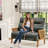 48" Upholstered Loveseat Sofa With Rattan Arms-1652423431