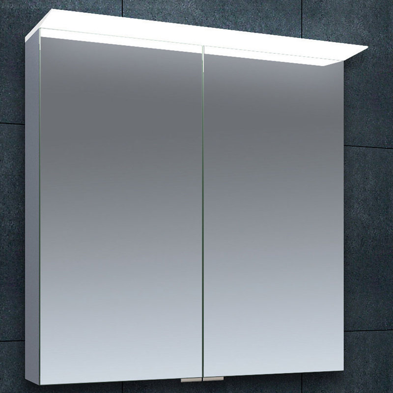 600mm W 700mm H Surface Frameless Medicine Cabinet Mirror 3 Fixed