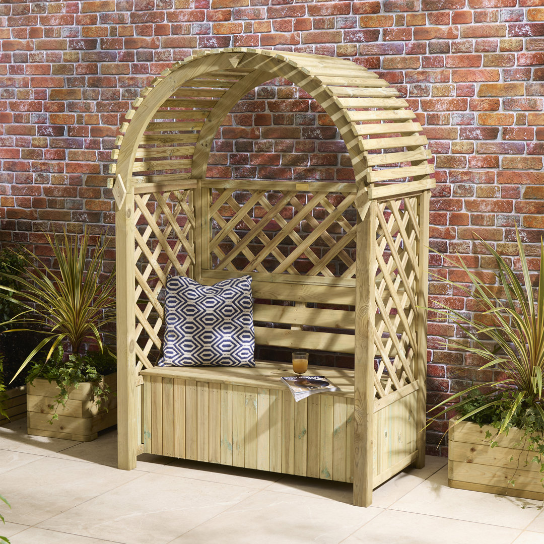 132cm W x 80cm D Manufactured Wood Arbour in Brown