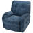 Modern Chenille Swivel Rocking Blue Recliner-591923469