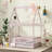 Full Size House Floor Wooden Frame Materialen Bed Frame With Roof Frame, Safety Guardrails-114290445-114290451