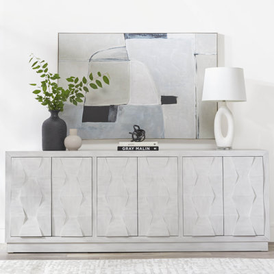 90" Contemporary Entertainment Center TV Stand with Storage Cabinets, Adjustable Shelves & Hidden Drawer