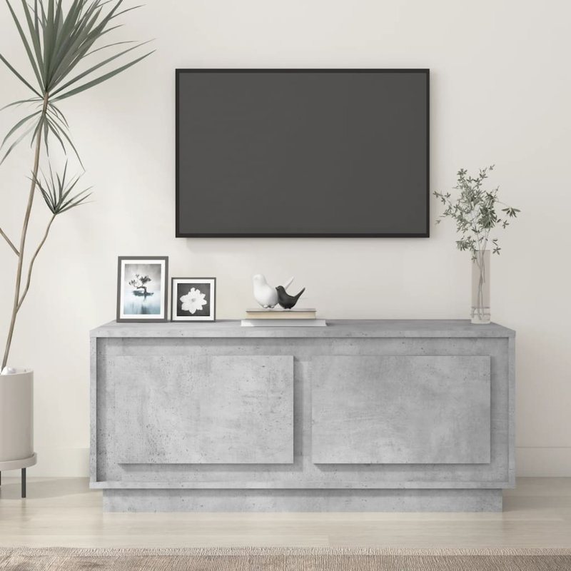Edmore Block Coffee Table with Storage, Concrete Grey