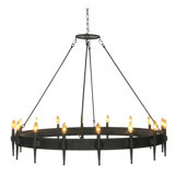 Dallas 16 - Light Candle Style Wagon Wheel Chandelier