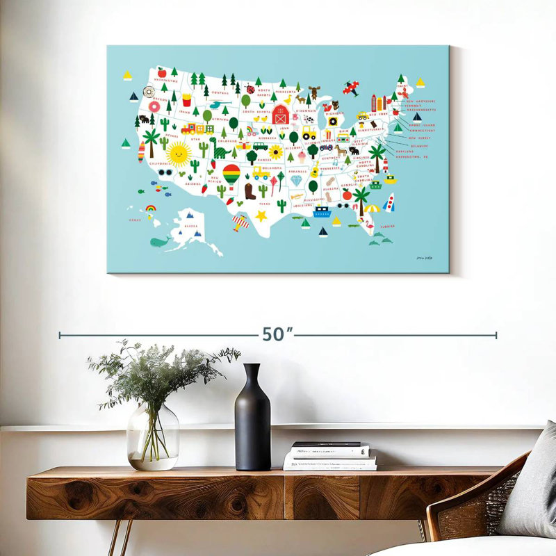 Fun USA Map, 26" H x 39" W
